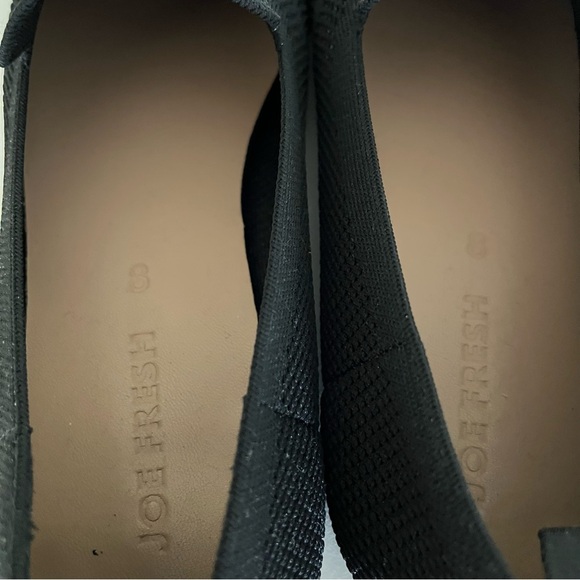 Joe Fresh Black Knit Loafer Flats Size 8 - Picture 4 of 6